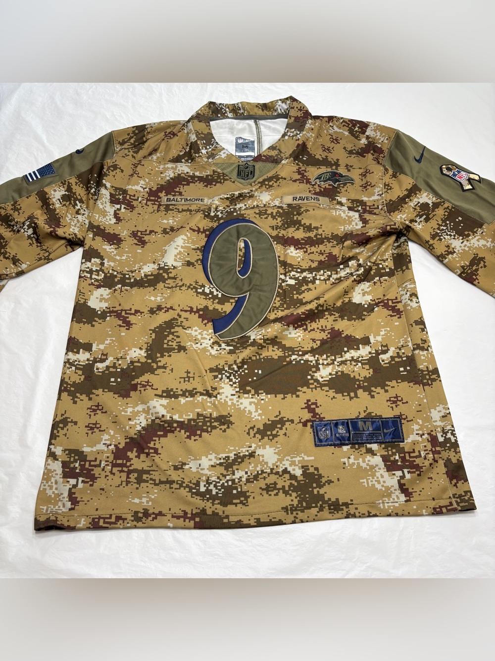 Justin Tucker #9 Baltimore Ravens Nike Salute To Service Jersey Mens Medium